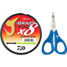 Шнур DAIWA J-Braid X8E-W/SC 0,18мм 300м chartreuse + ножницы 40002965